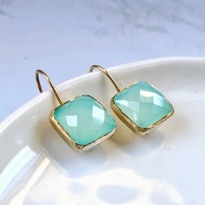 Chalcedony & Gold Plated Earrings